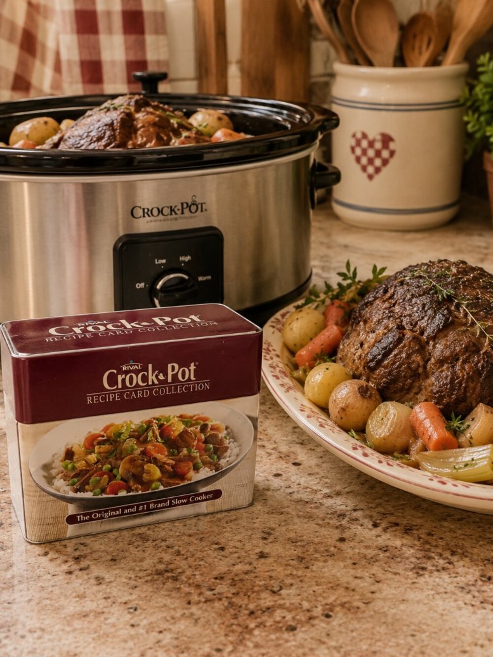 Crock Pot Recipe Card Box and Recipe Collection